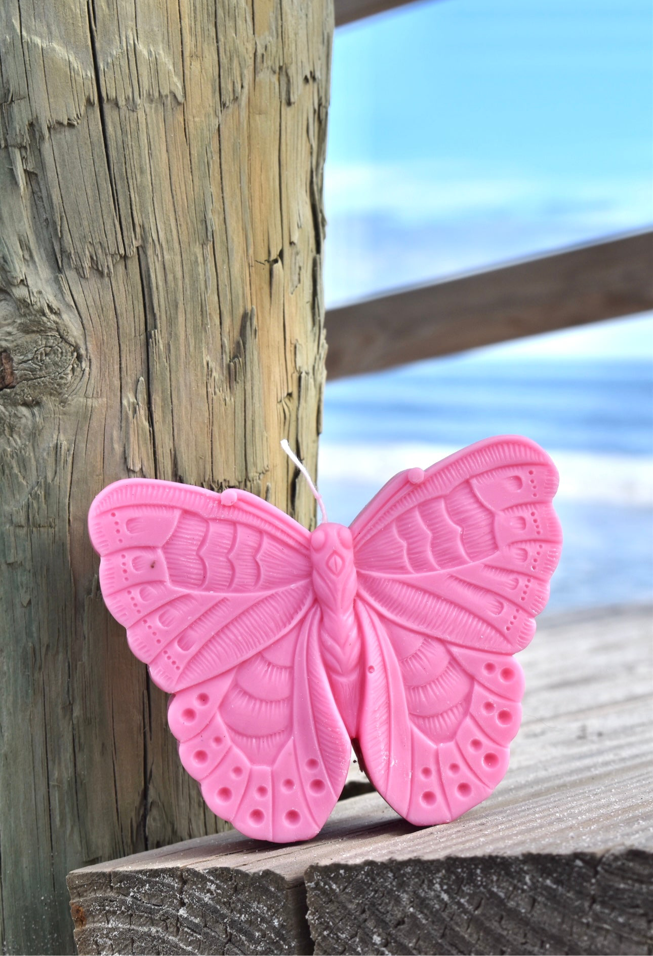 Pink Butterfly Candle