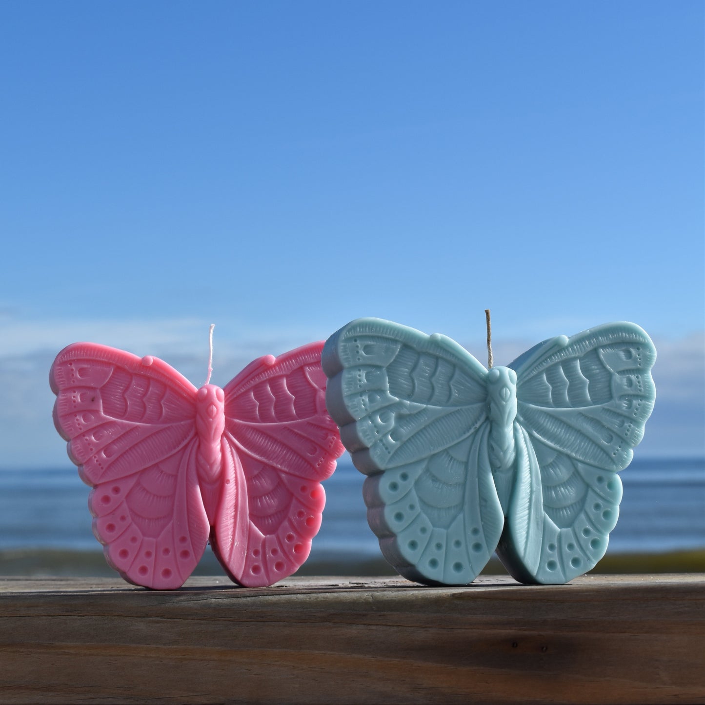 Blue Butterfly Candle