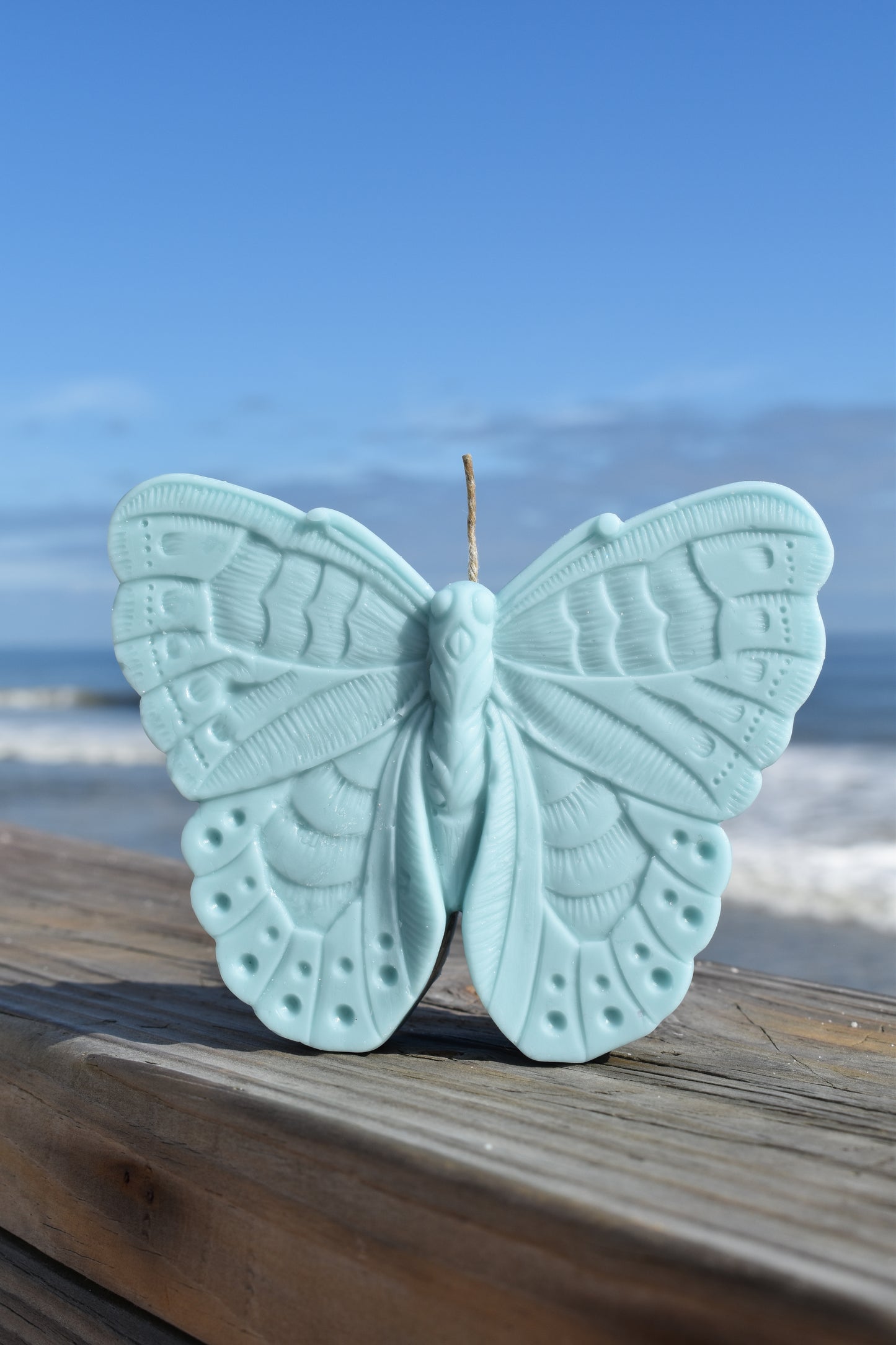 Blue Butterfly Candle