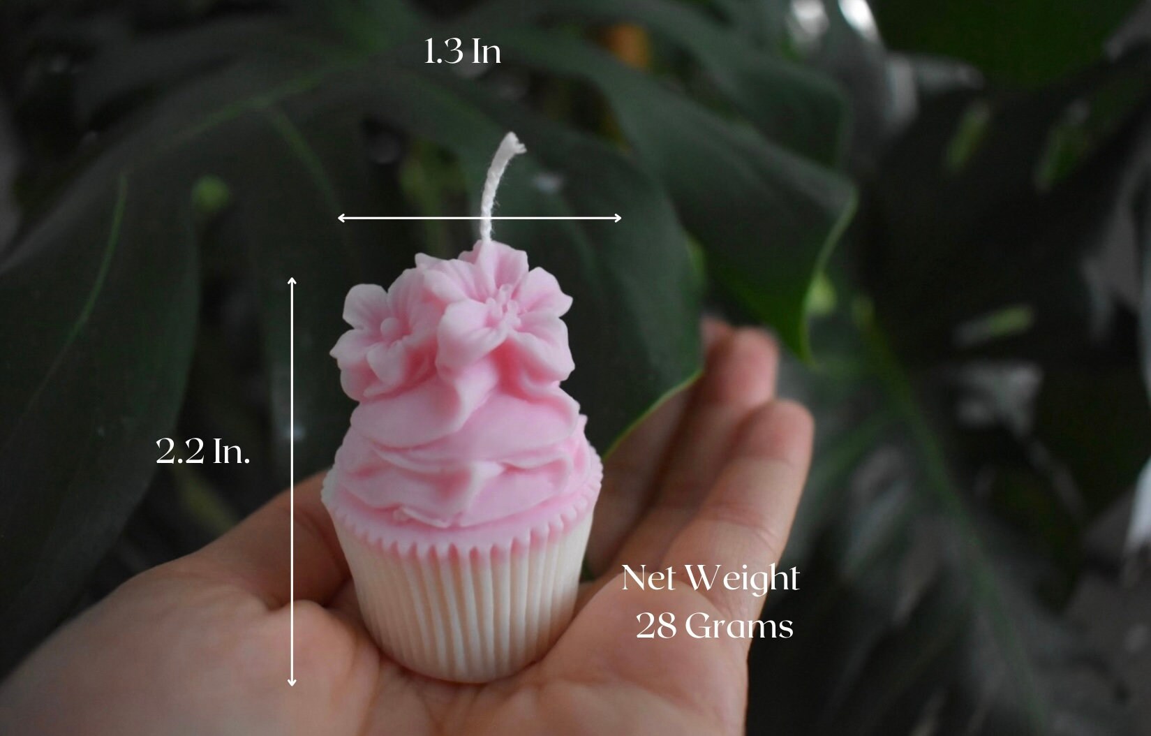 Cupcake Hibiscus Candle Tropical Flowers Mini Cake Girly Accessories Coconut Girl Beachy Coastal Decor