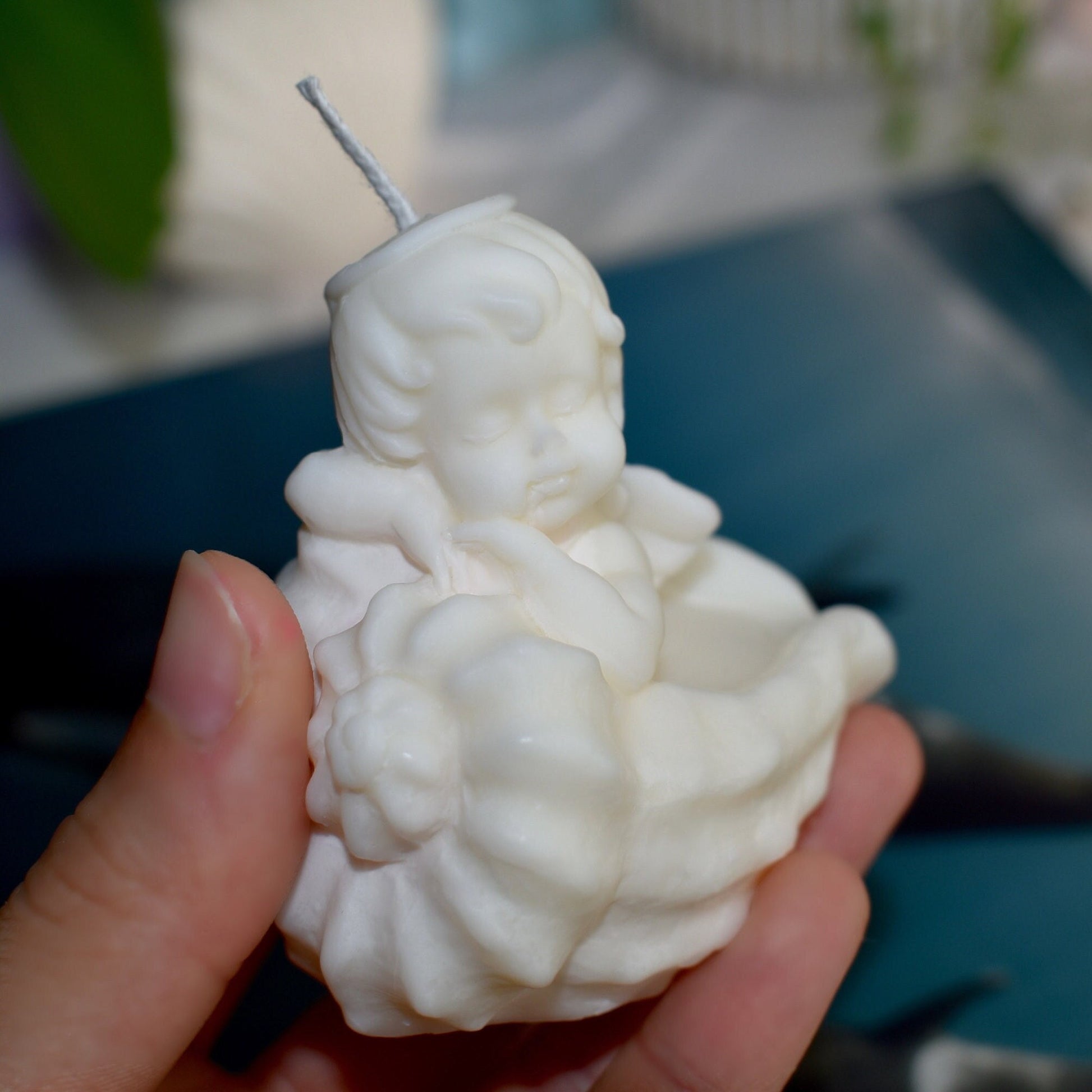 Angel Candle Decor |Ocean Shell Candle| Christening| Baptism| Baby shower| Baby loss Gift| Soy wax candle cute| coconut girl| island vibes