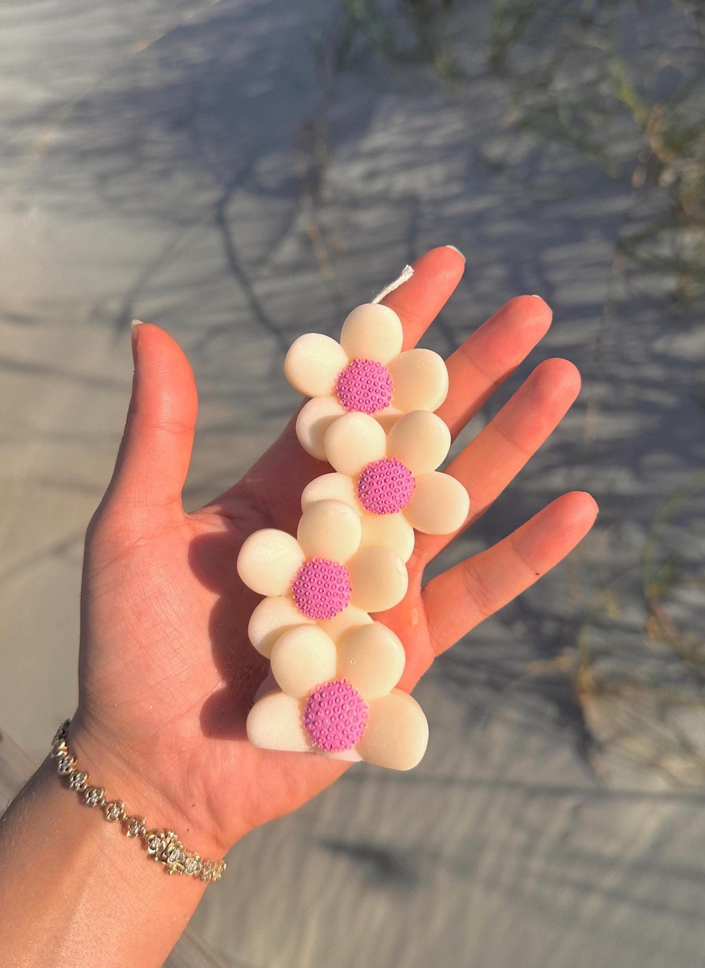 Daisy Flower Candle Pink & White Tropical Coconut Girl Coastal Cowgirl Floral Beachy Decor Trendy Boho| Aesthetic Dorm Preppy Soy