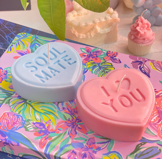 Candy Heart Conversation Candle