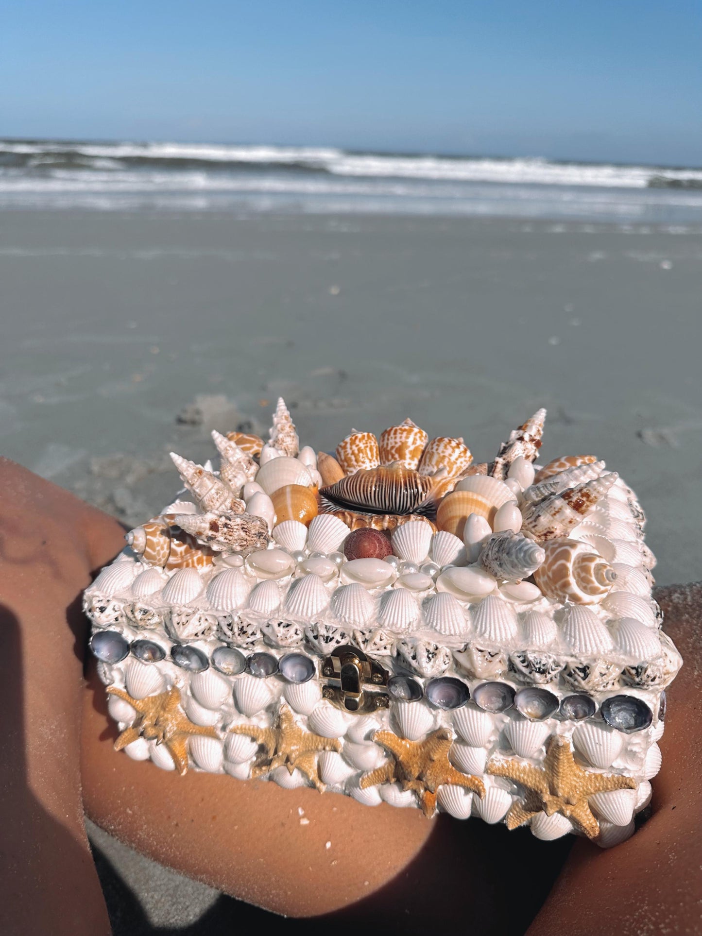 Sunkissed Seashell Box| Coastal Cowgirl Decor Jewelry Holder Beachy Aesthetic Accessories Nautical Mermaid Treasure Shell Ocean Gift Art