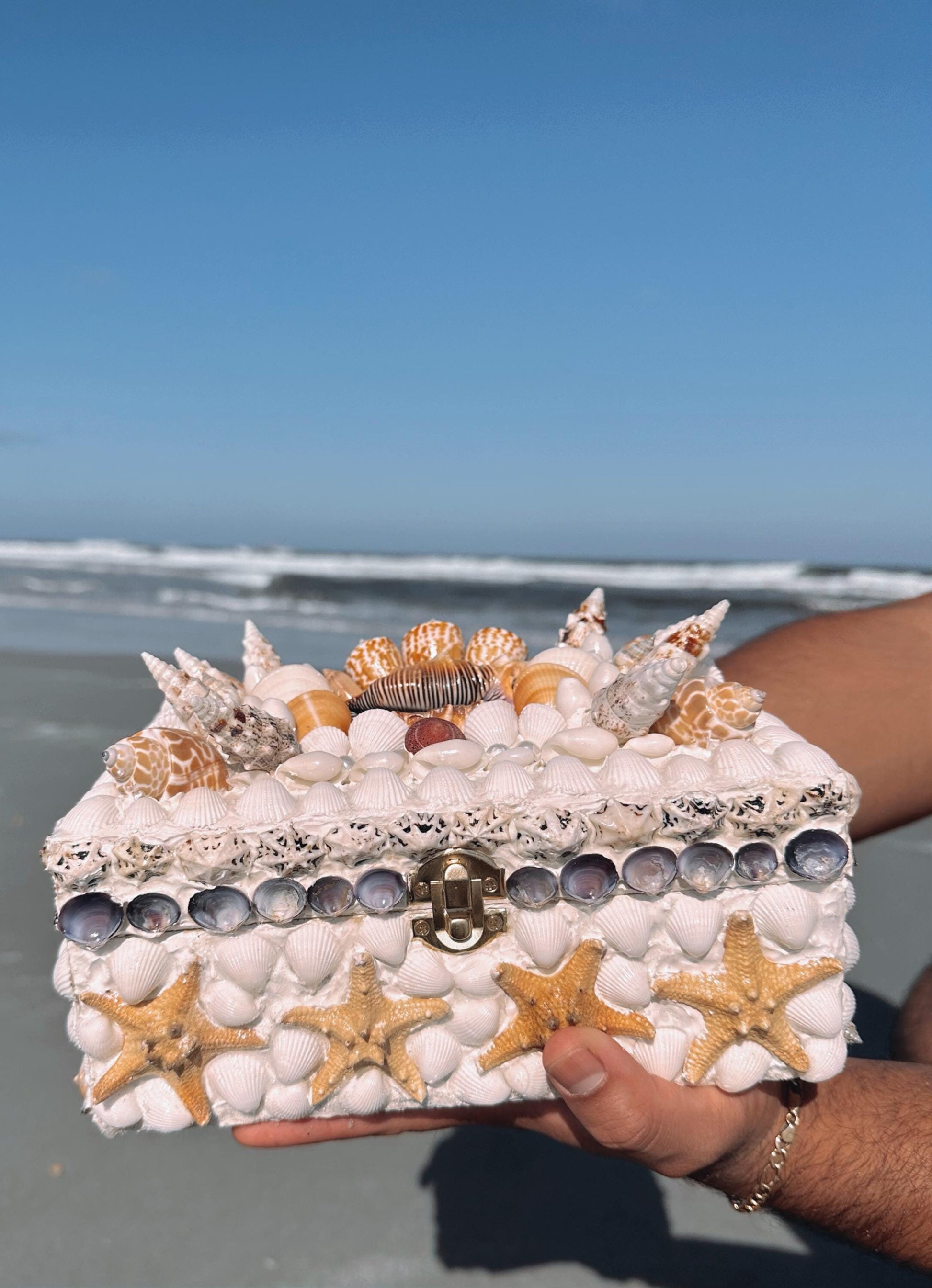 Sunkissed Seashell Box| Coastal Cowgirl Decor Jewelry Holder Beachy Aesthetic Accessories Nautical Mermaid Treasure Shell Ocean Gift Art