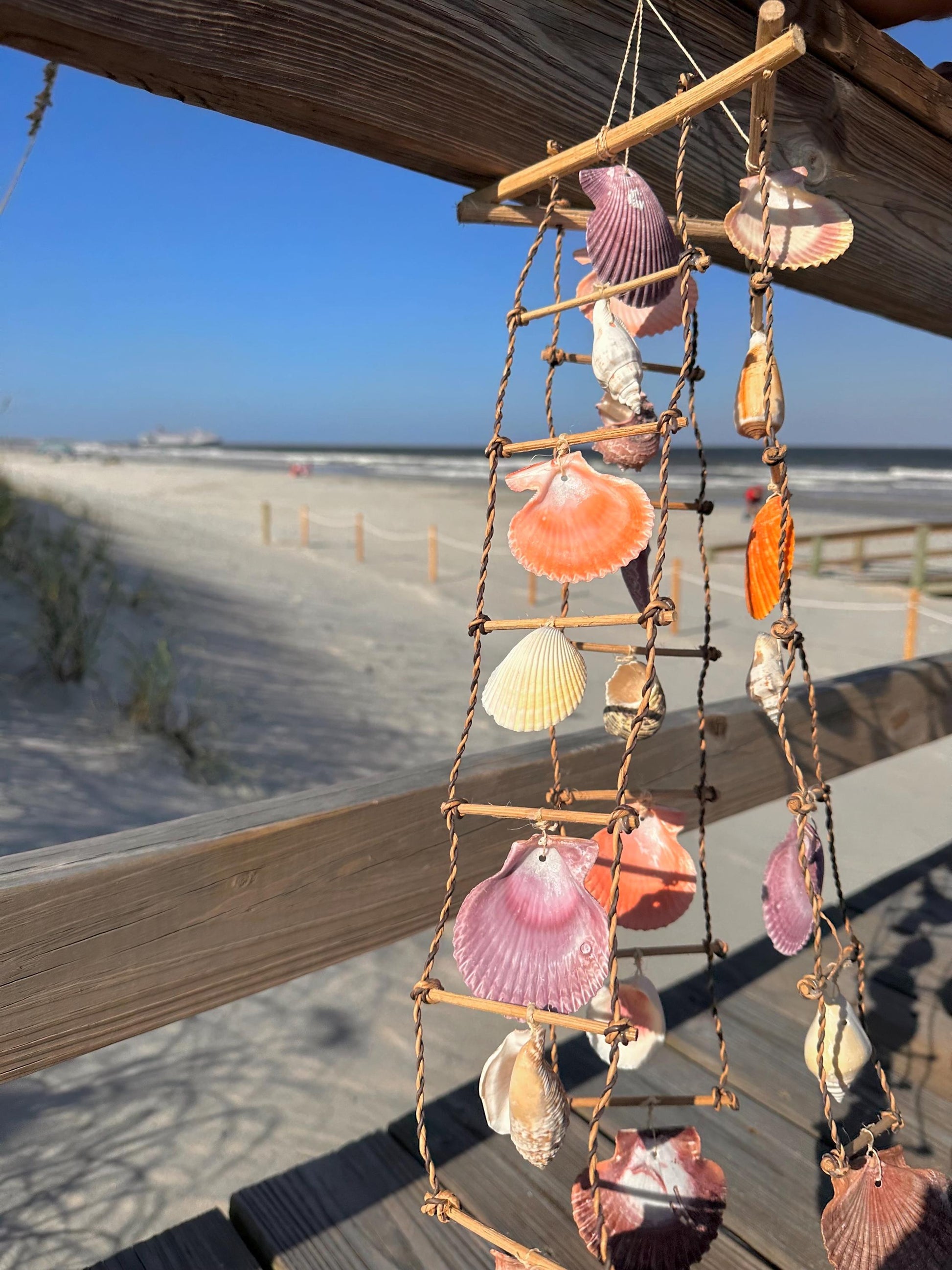 Multicolor Shell Windchime Hanging Beachy Wall Decor Ocean Home