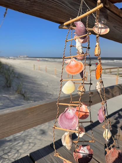Multicolor Shell Windchime Hanging Beachy Wall Decor Ocean Home